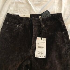 Zara Brown Velvet Pant